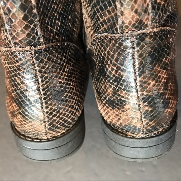 White Mountain “Tisbury” Brown “Python Snakeskin” Print Combat Boots, Size 8 - Picture 10 of 14